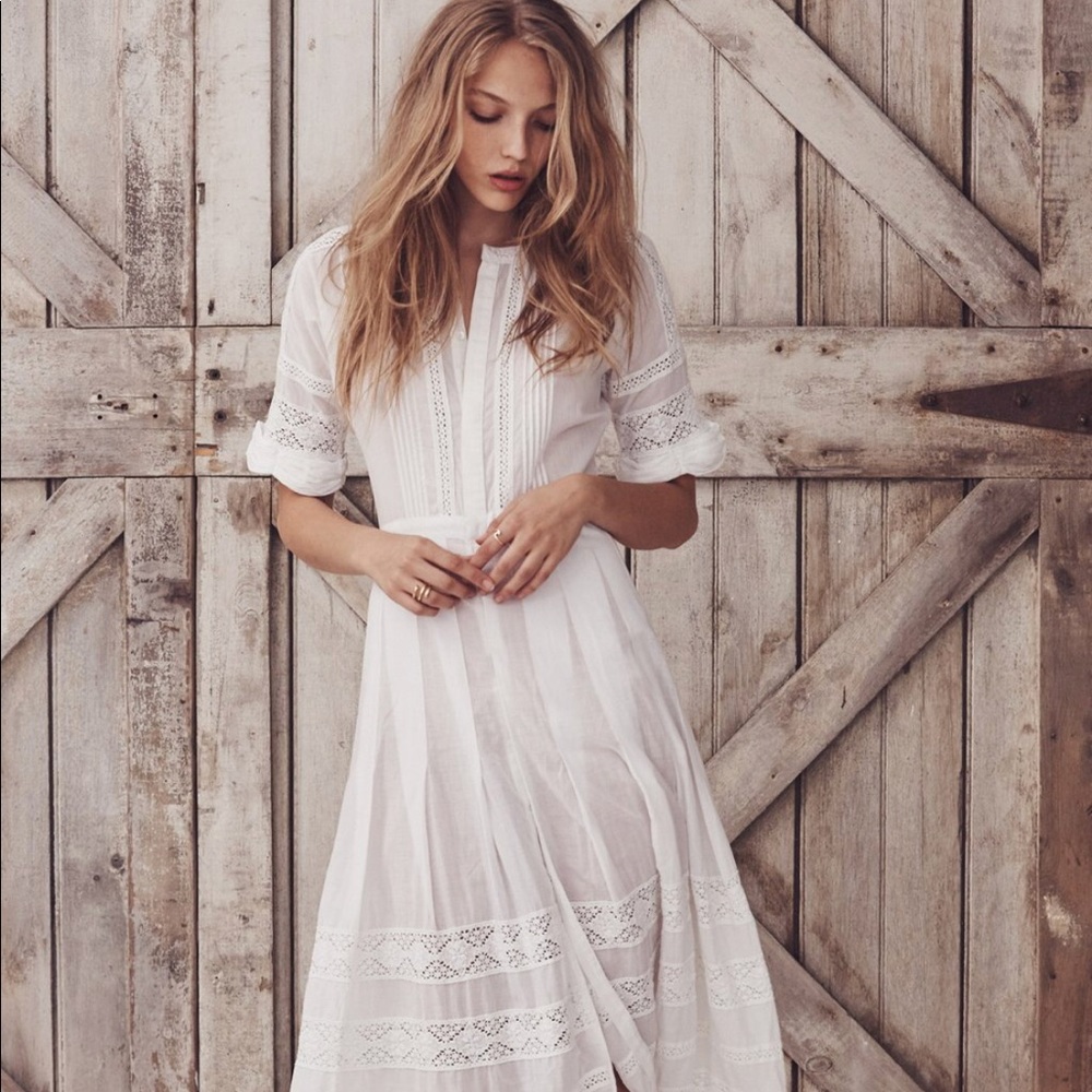 LoveShackFancy white Edie dress size small